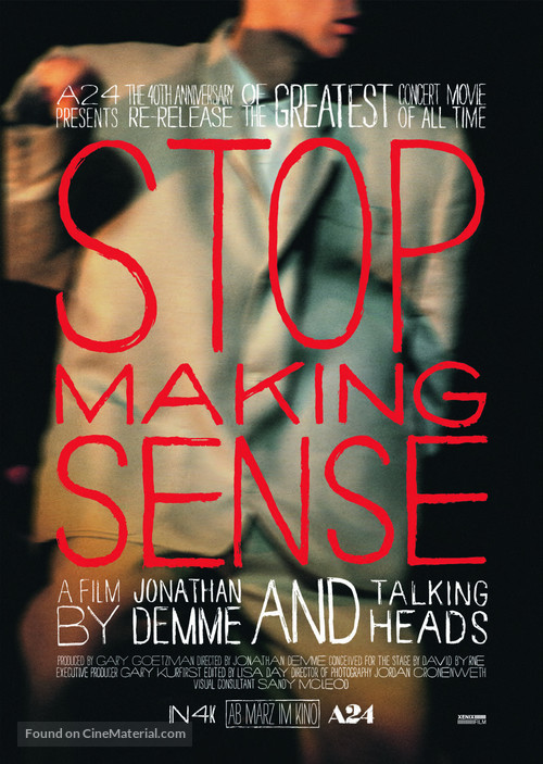 Stop Making Sense - Swiss Movie Poster