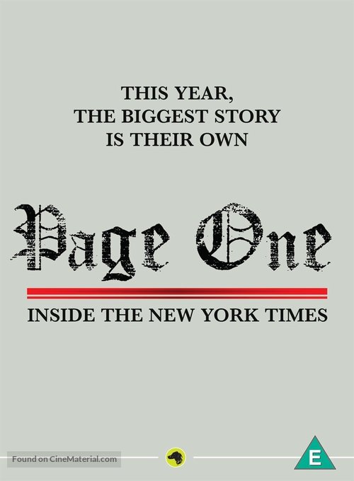 Page One: A Year Inside the New York Times - British DVD movie cover