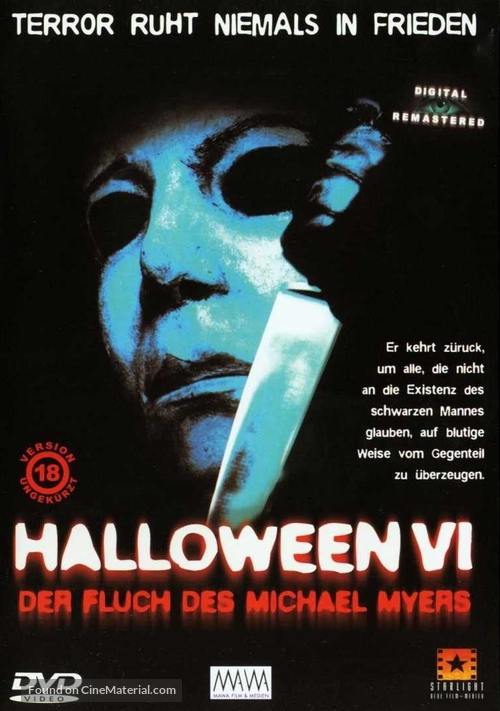 Halloween: The Curse of Michael Myers - German DVD movie cover