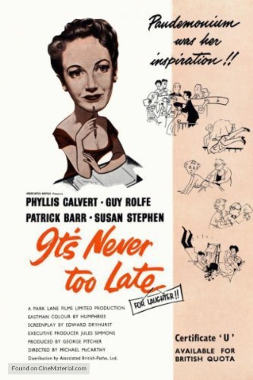 It&#039;s Never Too Late - British Movie Poster