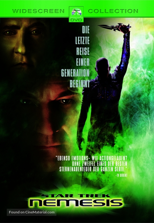 Star Trek: Nemesis - German DVD movie cover
