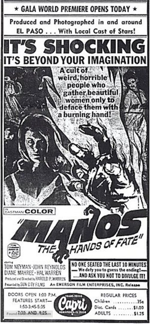 Manos: The Hands of Fate - Movie Poster