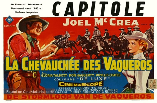 Cattle Empire - Belgian Movie Poster