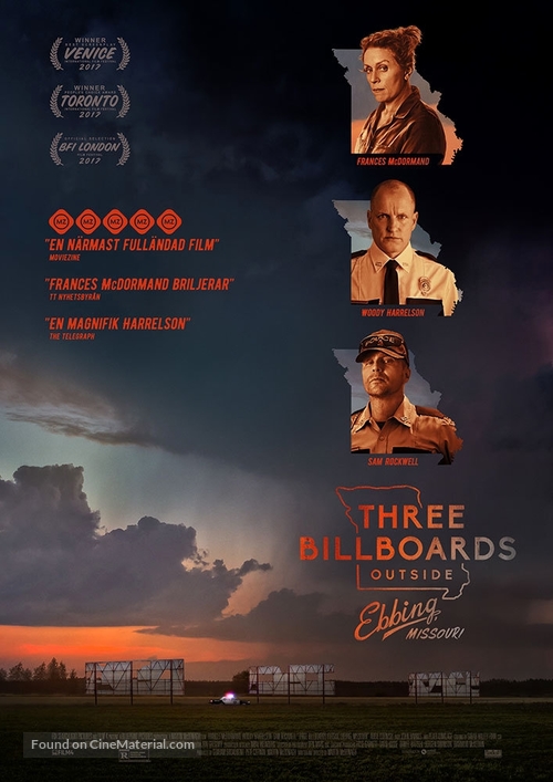 Three Billboards Outside Ebbing, Missouri - Swedish Movie Poster