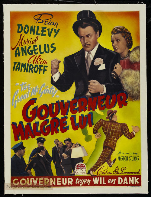 The Great McGinty - Belgian Movie Poster