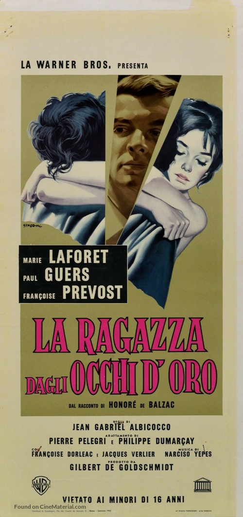Fille aux yeux d'or, La - Italian Movie Poster