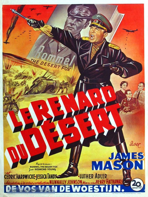 The Desert Fox: The Story of Rommel - Belgian Movie Poster