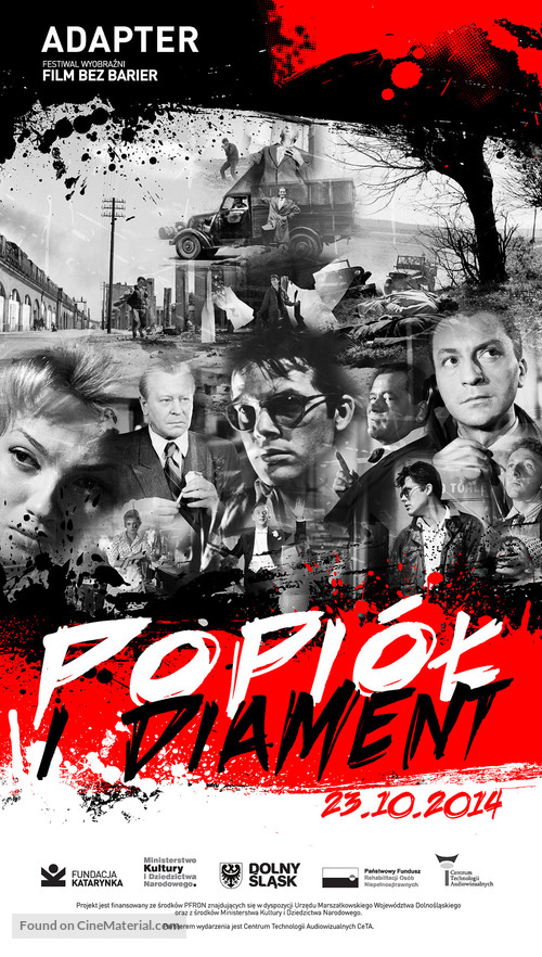 Popi&oacute;l i diament - Polish Re-release movie poster