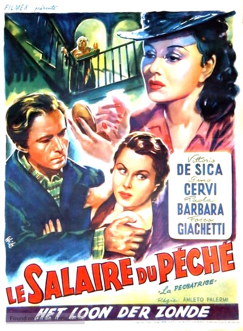 La peccatrice - Belgian Movie Poster