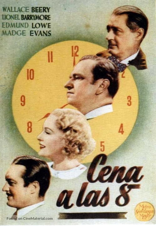 Dinner at Eight - Spanish Movie Poster