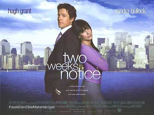 Two Weeks Notice - British Movie Poster
