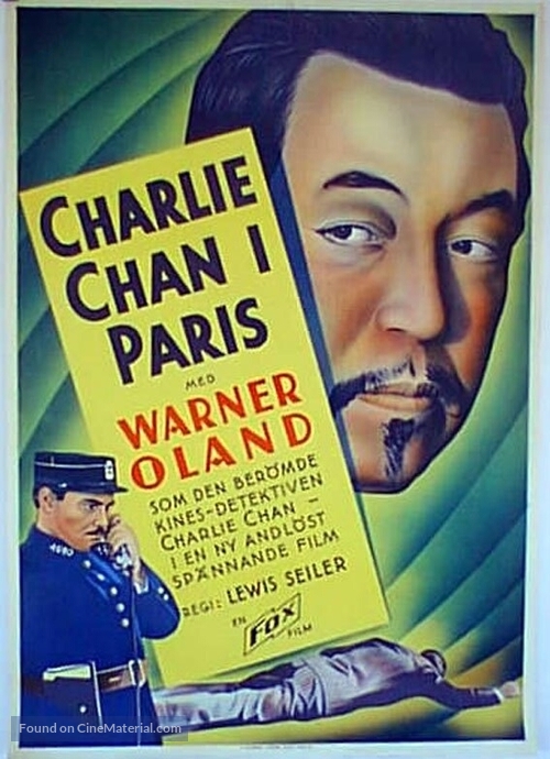 Charlie Chan in Paris - Swedish Movie Poster