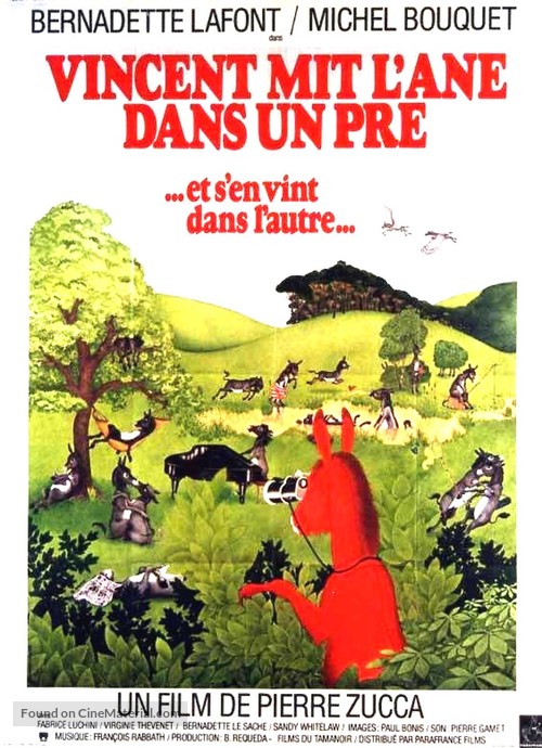 Vincent mit l&#039;&acirc;ne dans un pr&eacute; (et s&#039;en vint dans l&#039;autre) - French Movie Poster