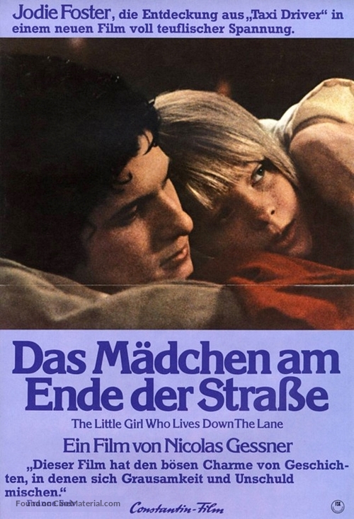 The Little Girl Who Lives Down the Lane - German Movie Poster