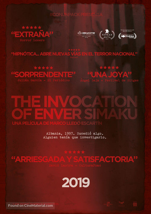 The Invocation of Enver Simaku - Spanish Movie Poster