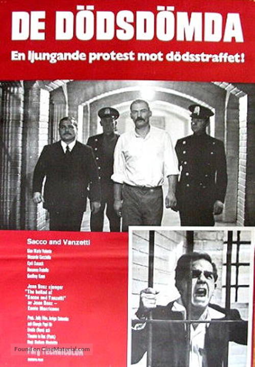 Sacco e Vanzetti - Swedish Movie Poster