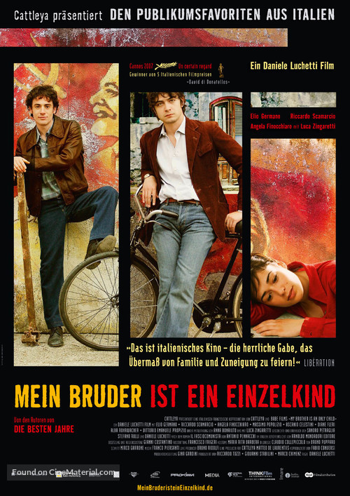 Mio fratello &eacute; figlio unico - German Movie Poster