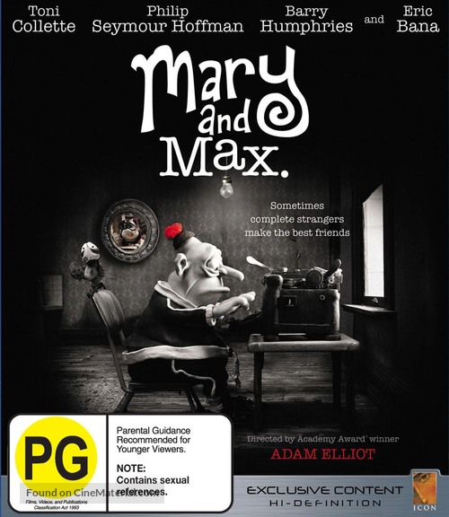 Mary and Max - New Zealand Blu-Ray movie cover