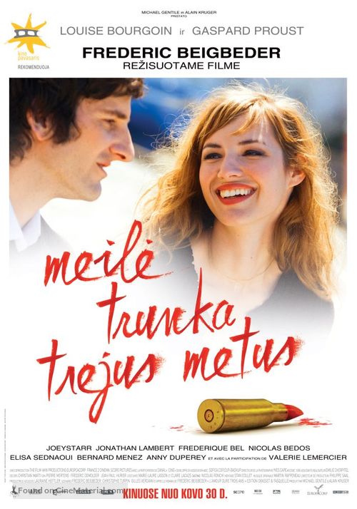 L&#039;amour dure trois ans - Lithuanian Movie Poster