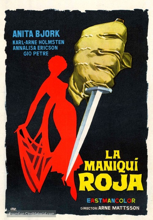 Mannek&auml;ng i r&ouml;tt - Spanish Movie Poster