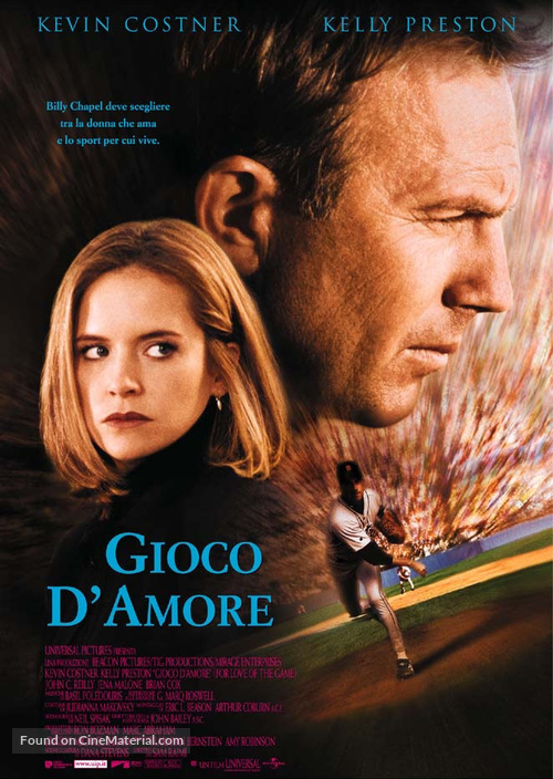 For Love of the Game - Italian Movie Poster