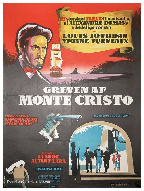 Le comte de Monte Cristo - Danish Movie Poster