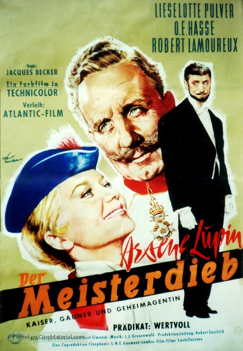 Aventures d&#039;Ars&egrave;ne Lupin, Les - German Movie Poster