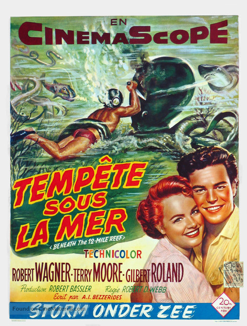 Beneath the 12-Mile Reef - Belgian Movie Poster