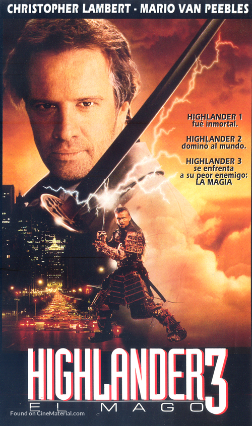 Highlander III: The Sorcerer - Argentinian VHS movie cover