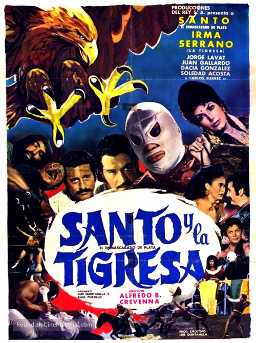 Santo y el &aacute;guila real - Mexican Movie Poster