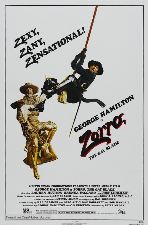 Zorro, the Gay Blade - Movie Poster