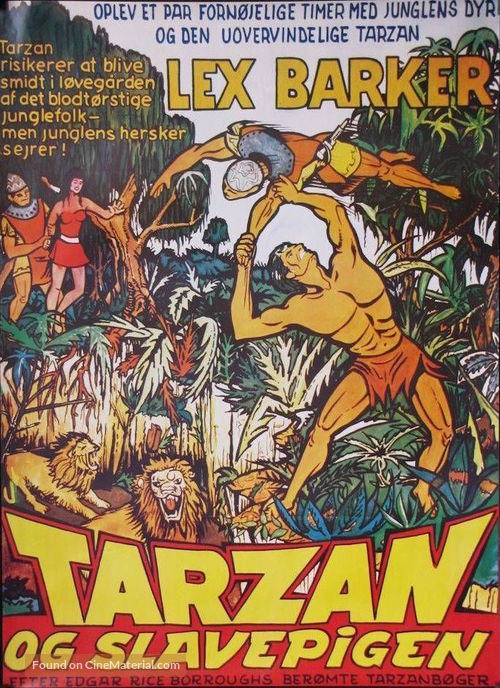 Tarzan and the Slave Girl - Danish Movie Poster