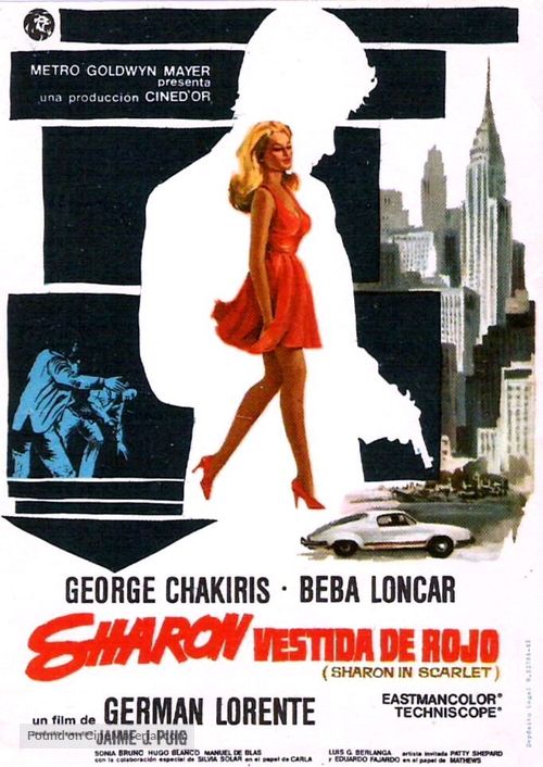 Sharon vestida de rojo - Spanish Movie Poster