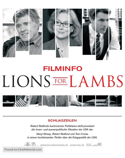 Lions for Lambs - German Movie Poster
