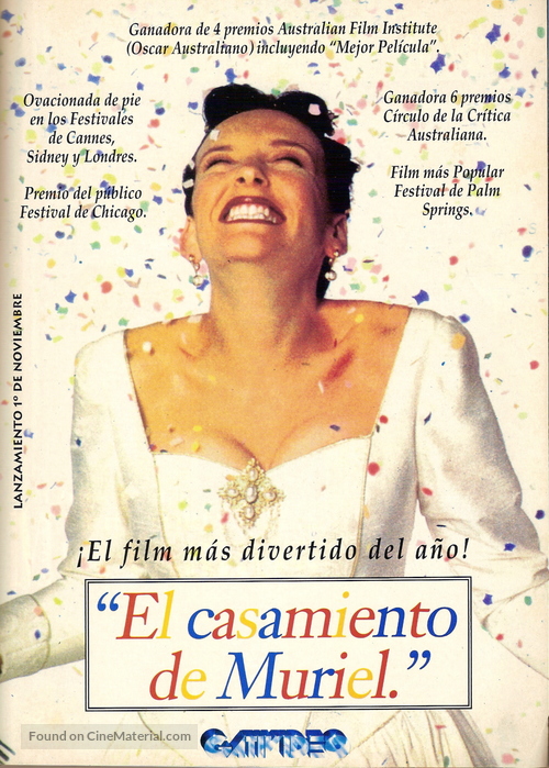 Muriel&#039;s Wedding - Argentinian Movie Cover