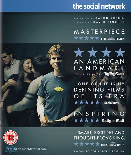 The Social Network - British Blu-Ray movie cover