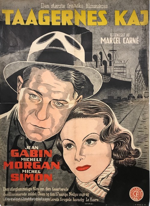 Le quai des brumes - Danish Movie Poster