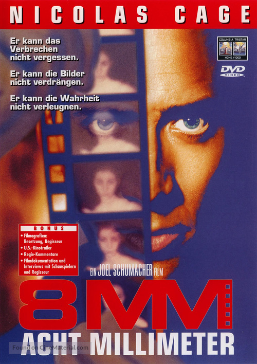 8mm - German DVD movie cover