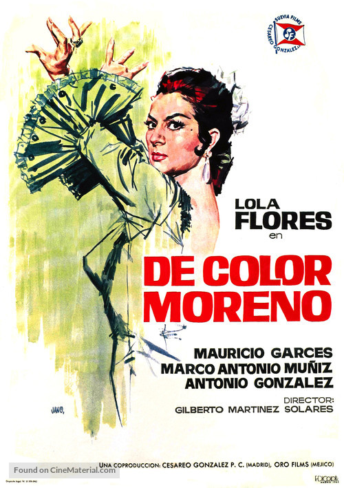 De color moreno - Spanish Movie Poster