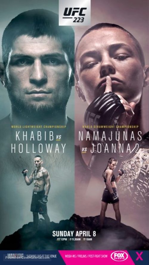 UFC 223: Khabib vs Iaquinta - Australian Movie Poster