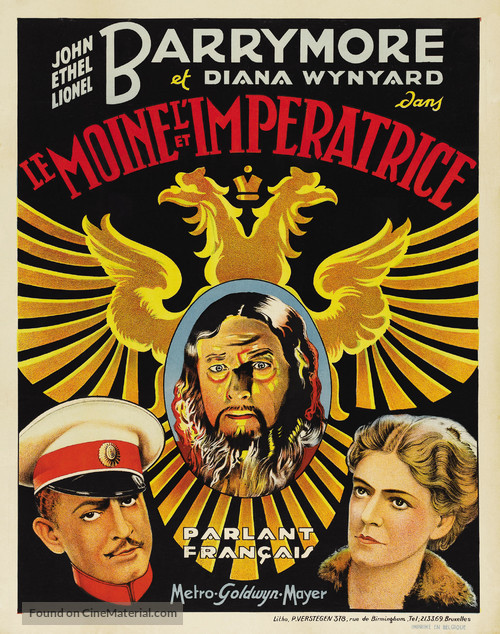 Rasputin and the Empress - Belgian Movie Poster