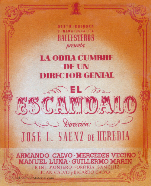 El esc&aacute;ndalo - Spanish Movie Poster