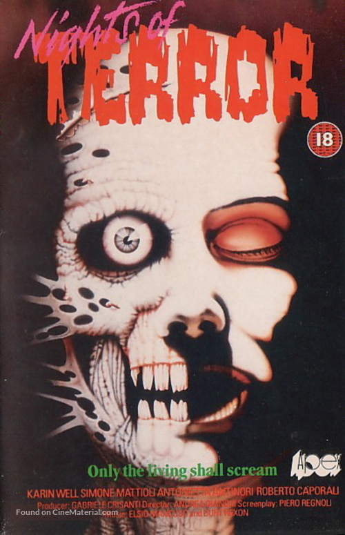Le notti del terrore - British VHS movie cover