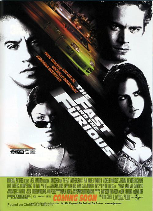 The Fast and the Furious - Movie Poster