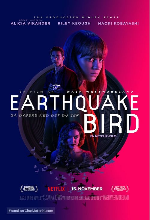 Earthquake Bird - Danish Movie Poster