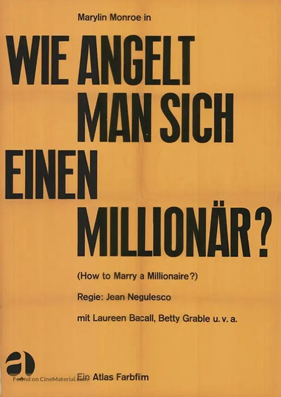 How to Marry a Millionaire - German Movie Poster