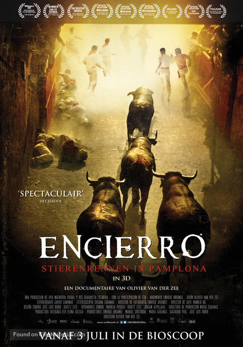 Encierro 3D: Bull Running in Pamplona - Dutch Movie Poster