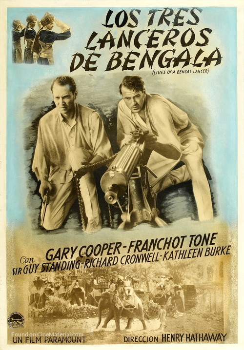 The Lives of a Bengal Lancer - Argentinian Movie Poster