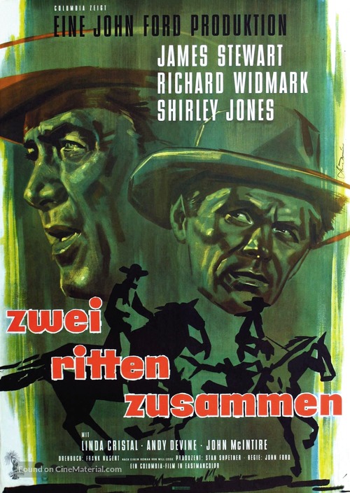 Two Rode Together - German Movie Poster