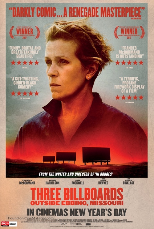 Three Billboards Outside Ebbing, Missouri - Australian Movie Poster